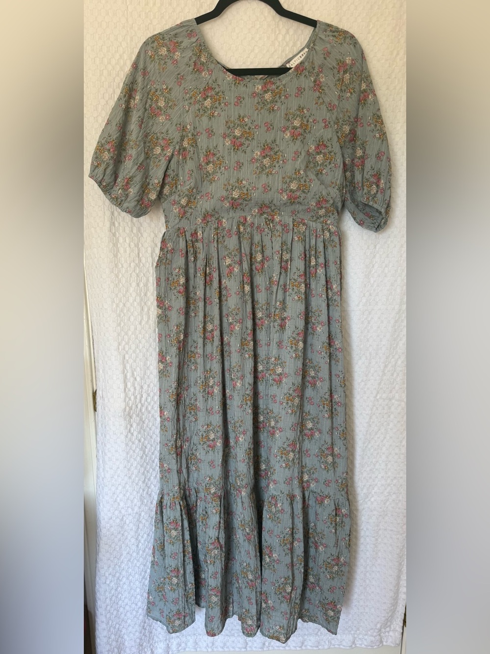 Baltic Born Dusty Blue Floral Open Back Maxi Dress M - Picture 2 of 7